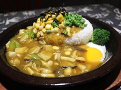 香菇滑鸡铁板饭-花少爷·鲜虾干贝粥(延安万达店)