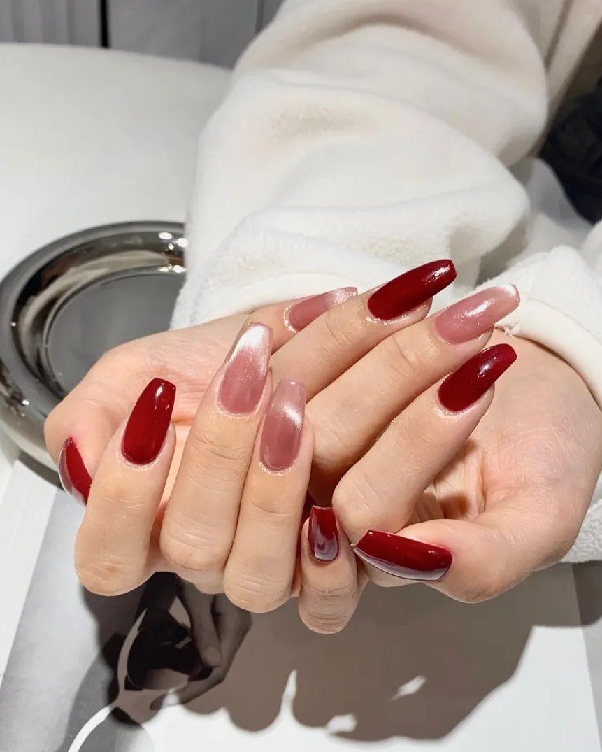 渐变红 指尖魅力美甲