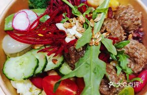 Beef Meatball Cranberry Grain Bowl
