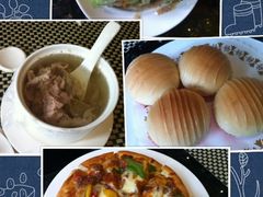胡麻酱拌生菜，淮山炖羊肚汤，燕麦包，羊肉披萨-新兴·金羊座·粤菜点心(乐峰店)