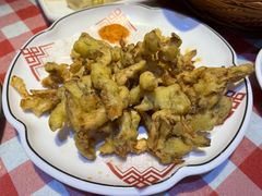 炸平菇-东北哈尔滨酱骨头馆房掌柜铁锅炖