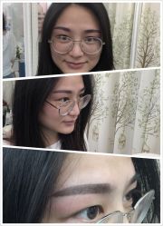 刚做完韩式半永久丝雾眉-平萍纹绣韩式半永久定妆