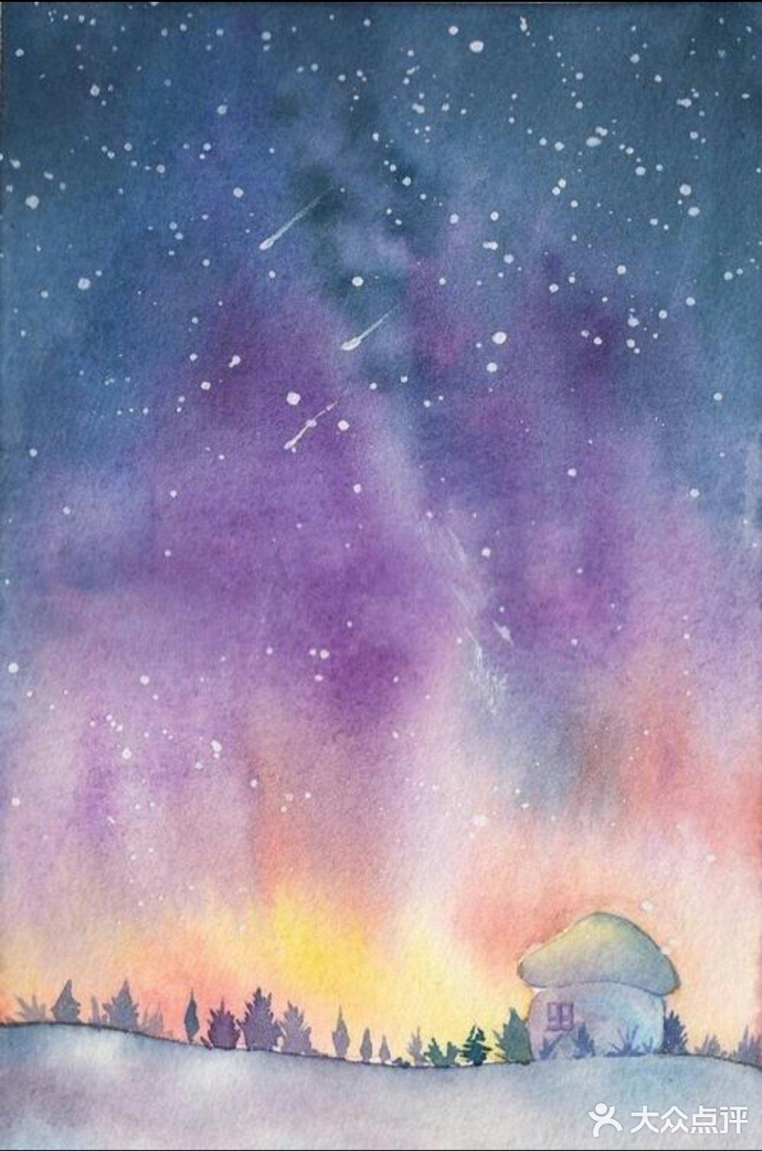 好像学画画,用彩铅画星空93!