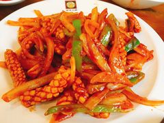 辣白菜炒鱿鱼-喇喇排骨火锅·传统韩式脊骨汤(望京西园总店)