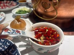 现炸辣椒油-北京老门框爆肚涮肉馆(锦业路店)