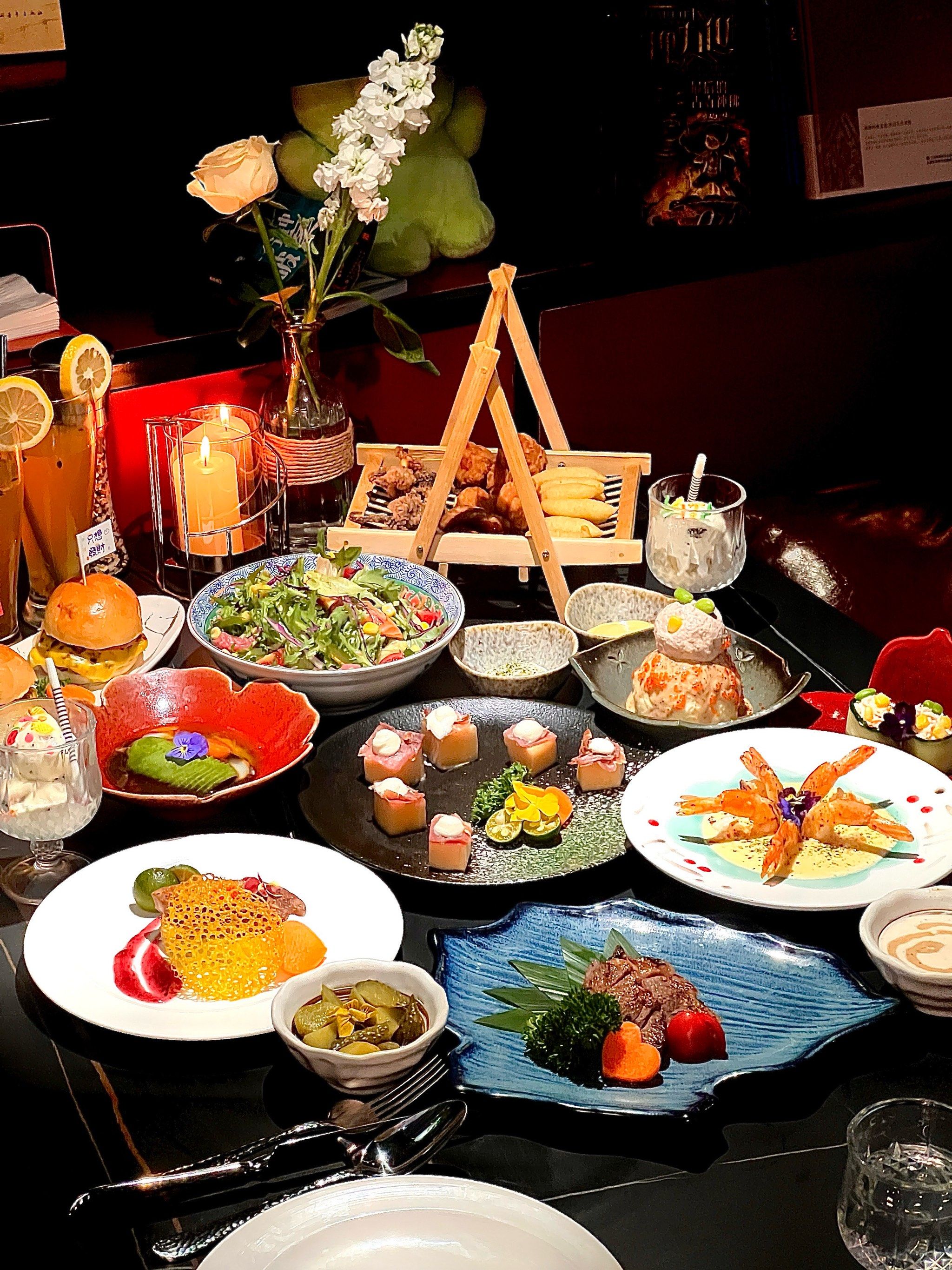 浪漫夜晚的美食约会