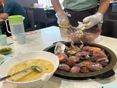 老灶蒸汽海鲜锅-巧克力渔家.小船海鲜胶东菜(万平口店)