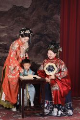 -后宫·古装汉服京剧儿童亲子全家福摄影