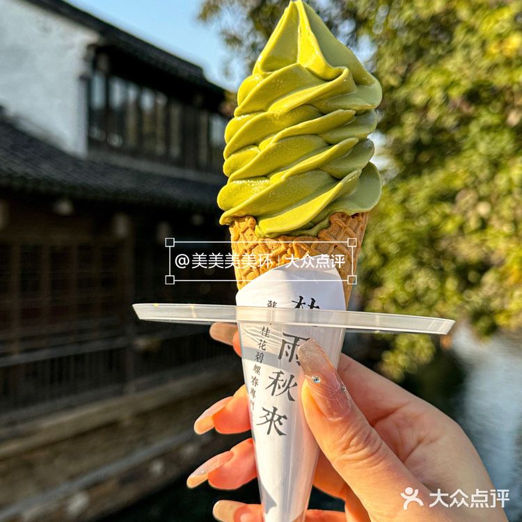 没错这里是苏州平江路！碧螺春冰淇淋我真的无法拒绝🍃