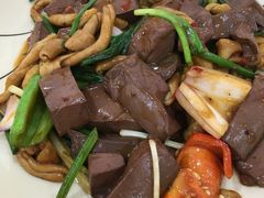 姜葱炒鹅肠血-牛恒濑粉
