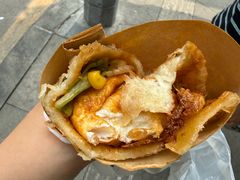 -小红车炸蛋葱油饼
