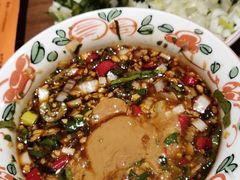 现炸辣椒油-北京老门框爆肚涮肉馆(凤城六路店)