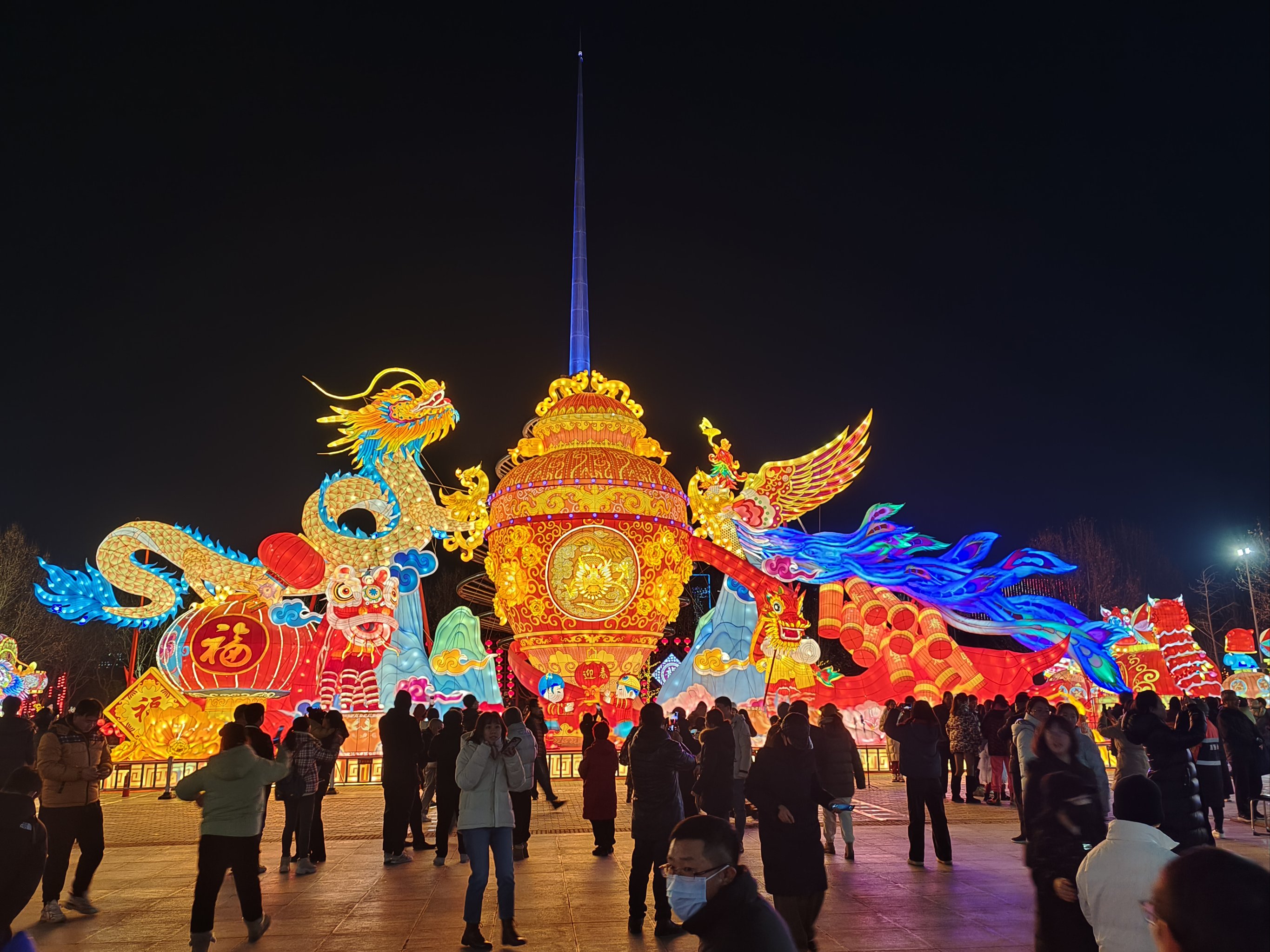 红螺湖鸟岛花灯图片