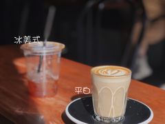 Flat&nbsp;white-black rainbow coffee