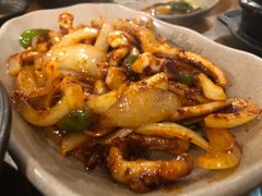 炒鱿鱼-包装马车·韩国料理·포장마차