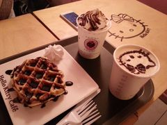 华夫，拿铁等-Hello Kitty Cafe(弘大店)
