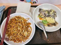 油菜蘑菇鸡蛋-北大学一食堂