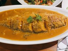年糕烧黄鱼-时光乌托邦空中花园餐厅川味·融合菜(幸福广场店)