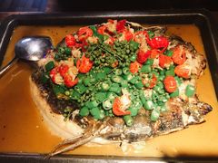鲜青椒味小龙虾烤鱼-探鱼·鲜青椒爽麻烤鱼(天河优托邦店)