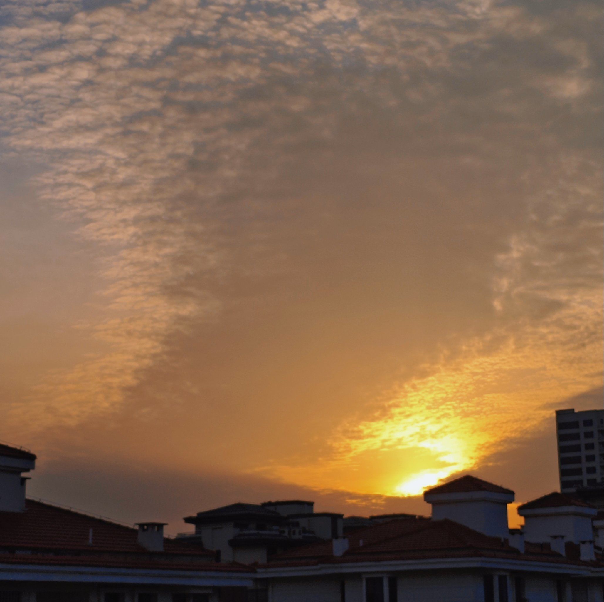 傍晚的天空色彩斑斓