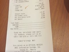 账单-Mang Inasal - D'mall Boracay