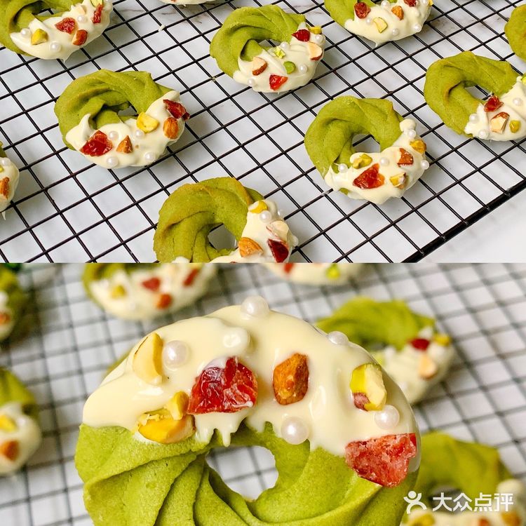 少女心爆棚的圣诞花环曲奇🍪好看又好吃