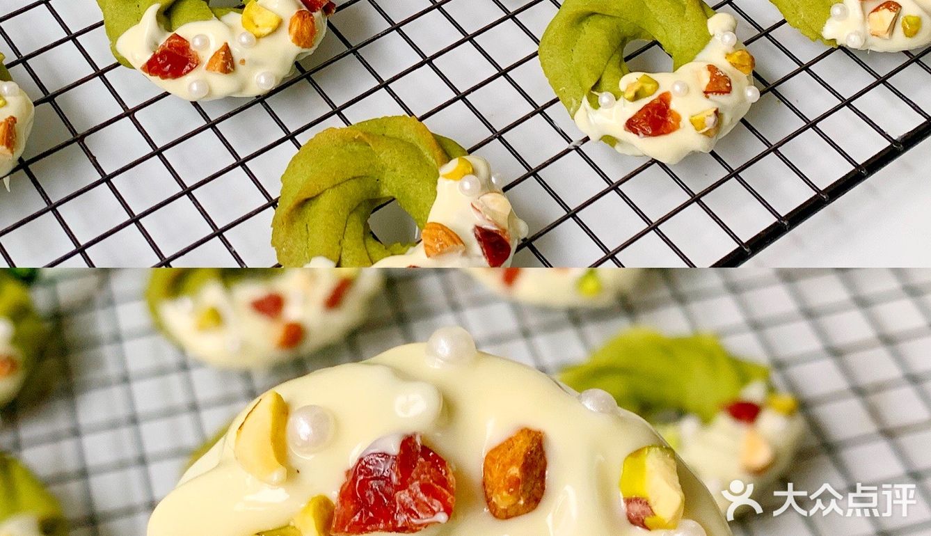 少女心爆棚的圣诞花环曲奇🍪好看又好吃