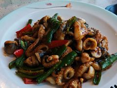 酱爆八爪鱼-巧克力渔家.小船海鲜胶东菜(万平口店)