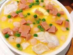 浇汁虾仁鲈鱼炖蛋-穆桂英美食(城中店)