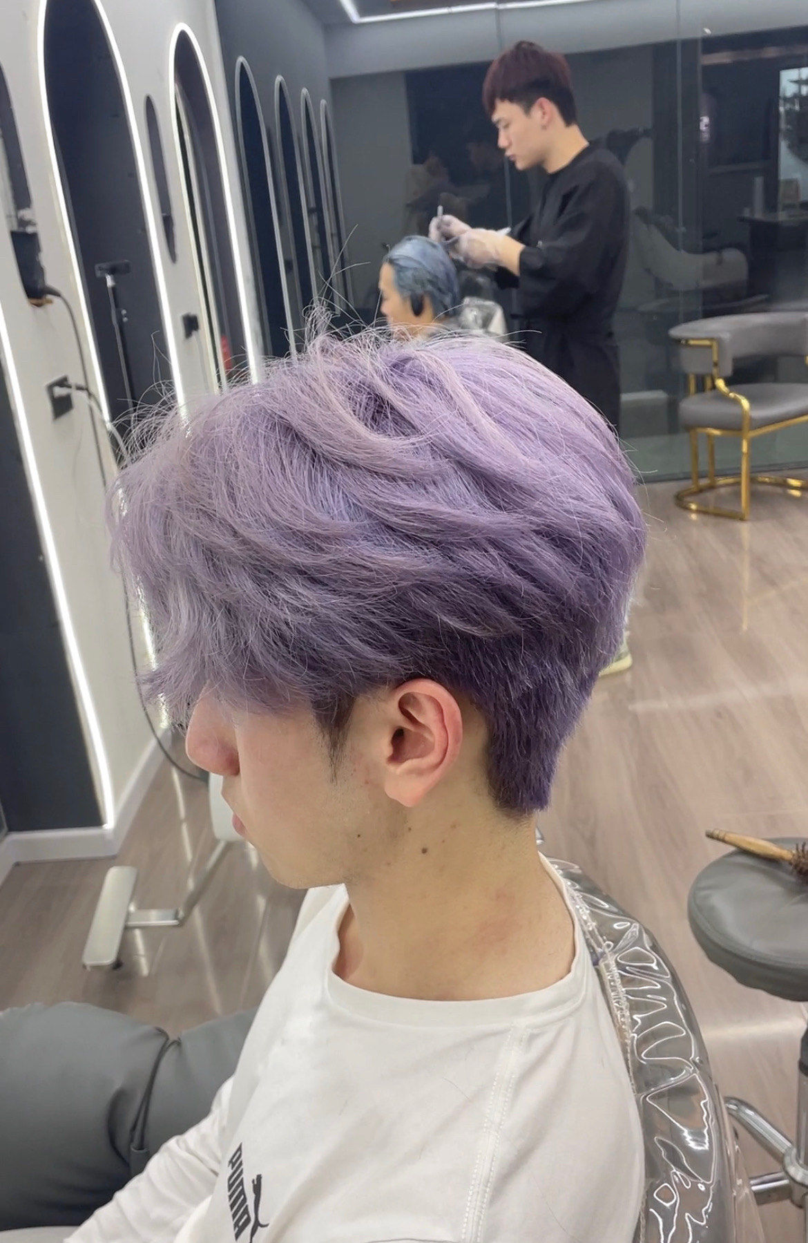 男生浅色发色#紫灰色