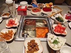 清油麻辣锅底四宫格-海底捞火锅(高新万达店)