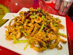 干煸鱿鱼须-大眼锅贴水饺(河东店)