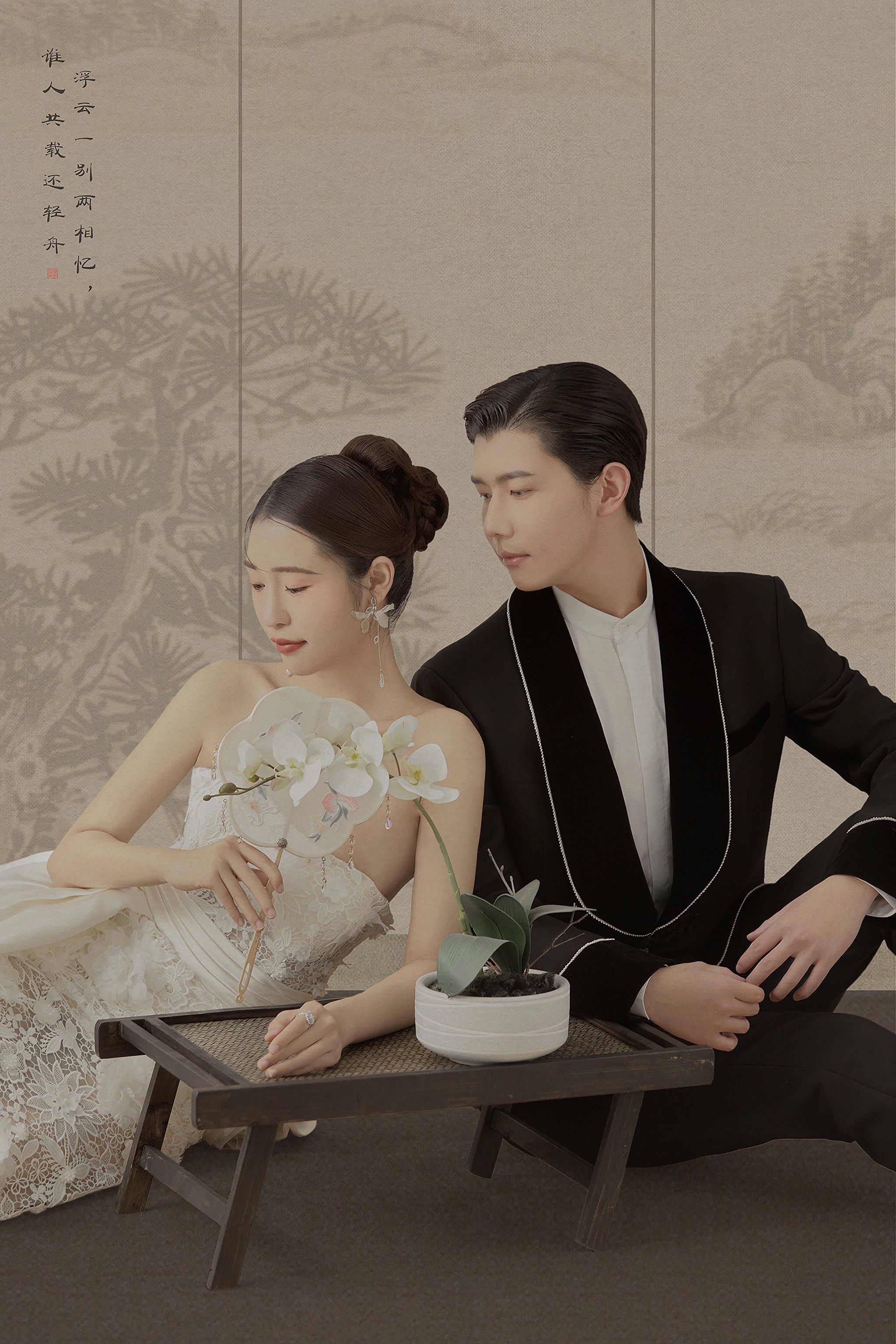工笔画婚纱照