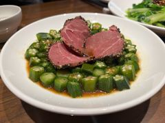 黑椒牛肉拼秋葵-将相和·海鲜蒸饺大连菜