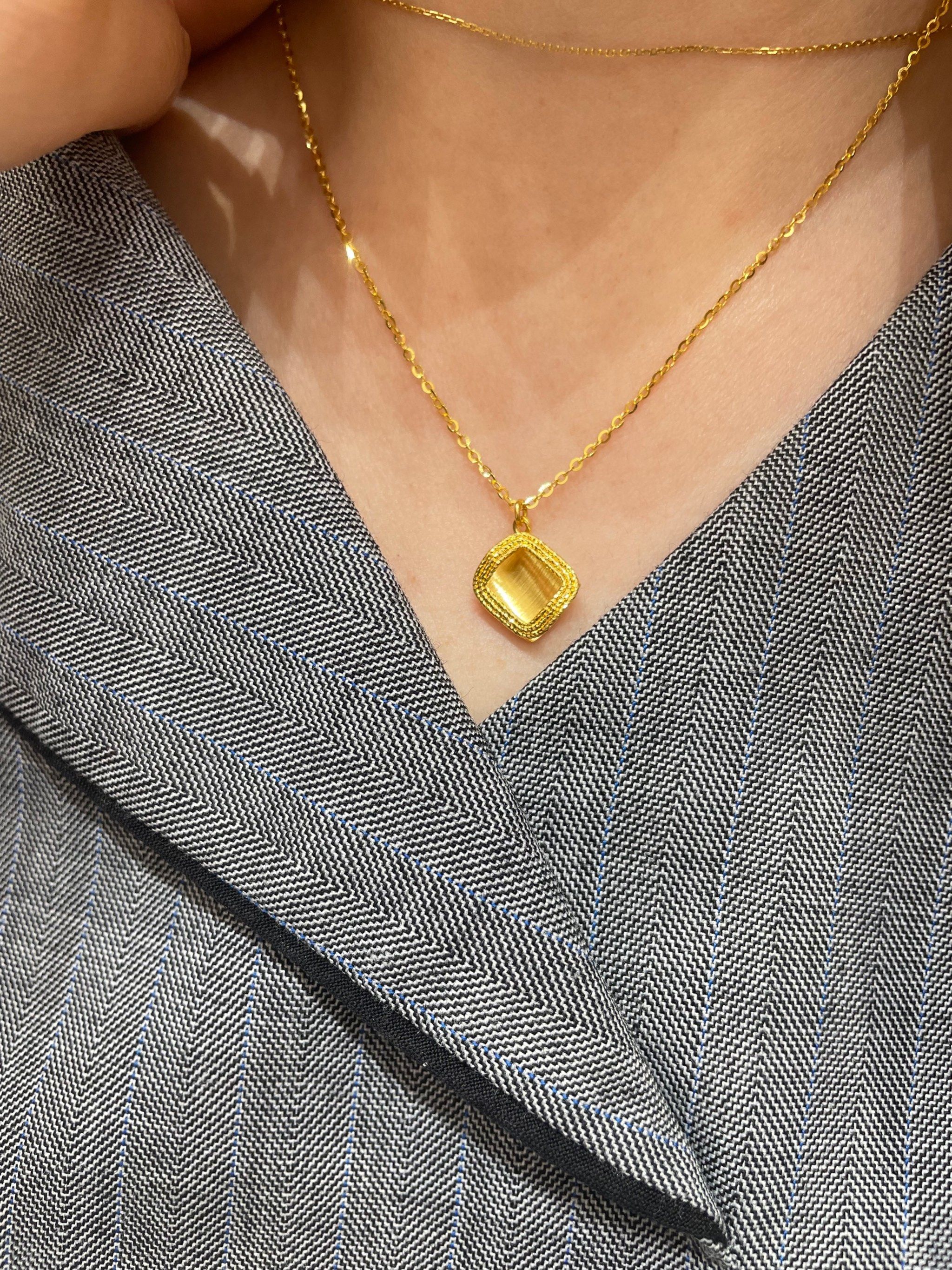 周大福黄钻项链bling bling