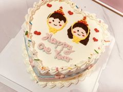 一周年纪念日手绘动物奶油蛋糕-艾加柒克蛋糕茶歇甜品台(春熙路店)