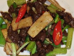 姜葱芥兰炒羊腿肉-海口万豪中餐厅·粤菜·海南菜· 平价海鲜·茶点· KTV包房
