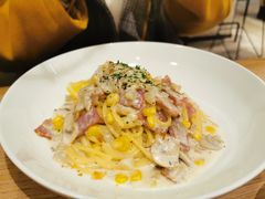 黑松露奶油蘑菇培根意面-麦田工坊(月湖店)