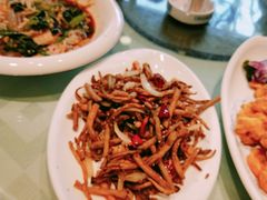 干煸茶树菇-添福来墨鱼饺子 · 海鲜东北菜(大连星海·黄浦路店)