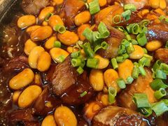 石锅黄豆焖茄子-庆江南江南菜(琴湖溪里花园城店)