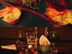 煎虾配紫薯泥薯片及姜味柠檬汁-AZUL by FUEL蓝色·法式酒馆(琶醍店)