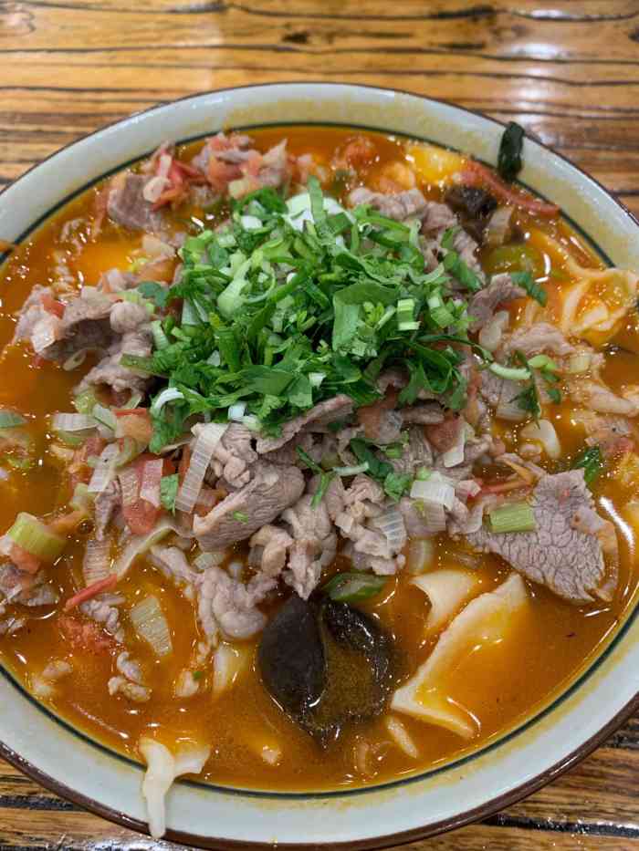 孔氏河沿面片-"一家开的时间挺长的老店了每次来高新几乎.