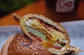 Ham and Runny Egg Disc Burger