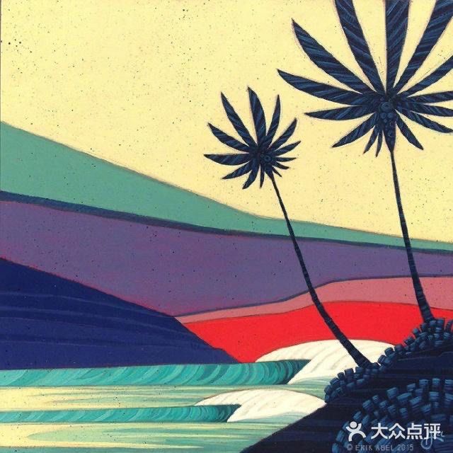色彩明快的自然风景插画🏖️