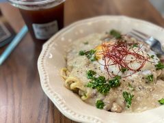 牛肝菌白汁玉子意面-CowCow其其·牛杂咖啡公司(六运店)