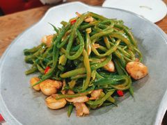 干锅长扁豆-双合园·海鲜水饺青岛菜(万佳广场店)