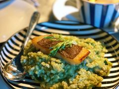 香煎比目鱼配菠菜青汁烩糙米饭-玛尚诺意式餐厅(官舍店)