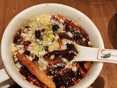 现炸辣椒油-北京老门框爆肚涮肉馆(凤城六路店)