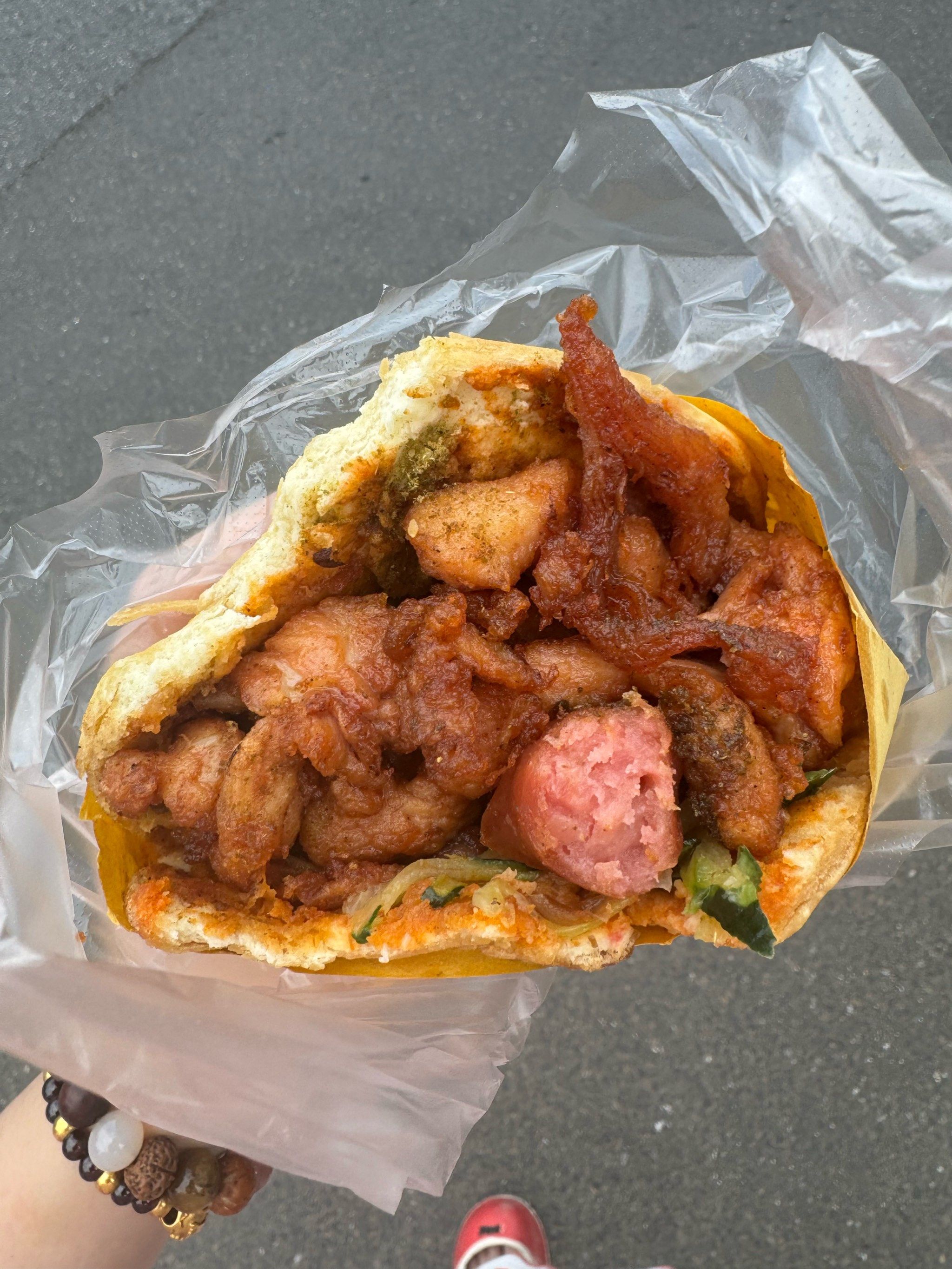 炸里脊肉肉夹馍