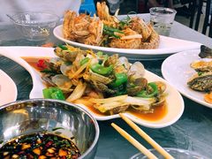 姜葱炒花甲-覃记海鲜美食餐厅